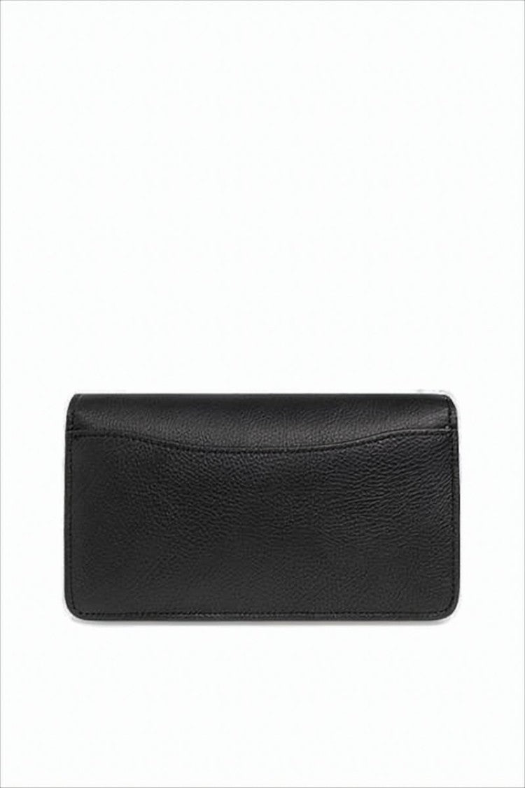 Pebbled Texture Crossbody Bag with Gold-tone Clasp