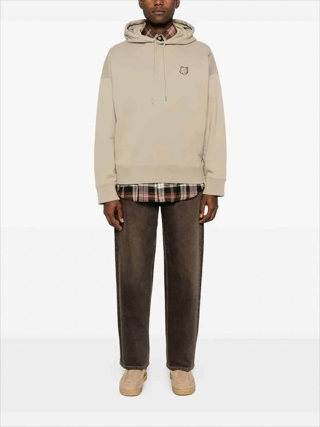 Relaxed-Fit Oversized Hoodie With Embroidered Fox Head