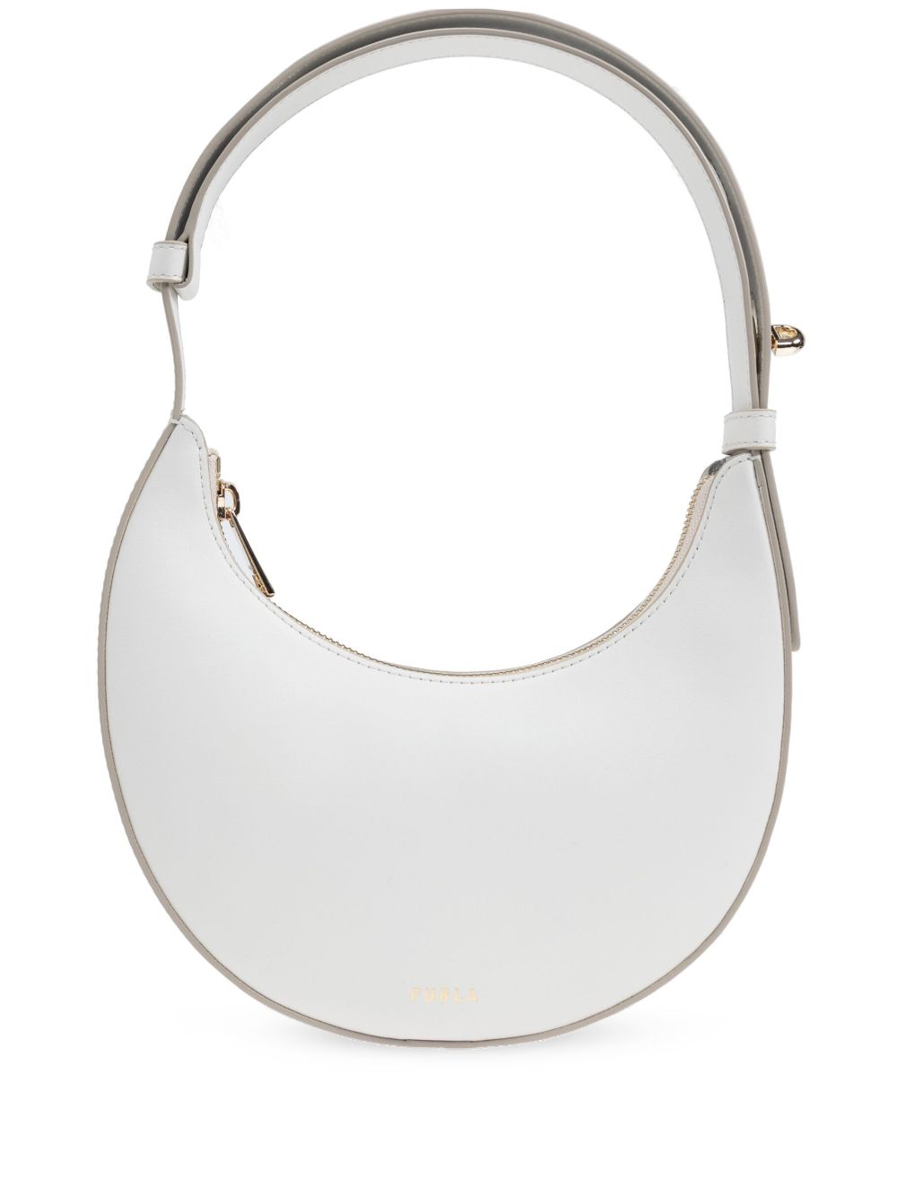 Crescent-Shaped White Furla Bag