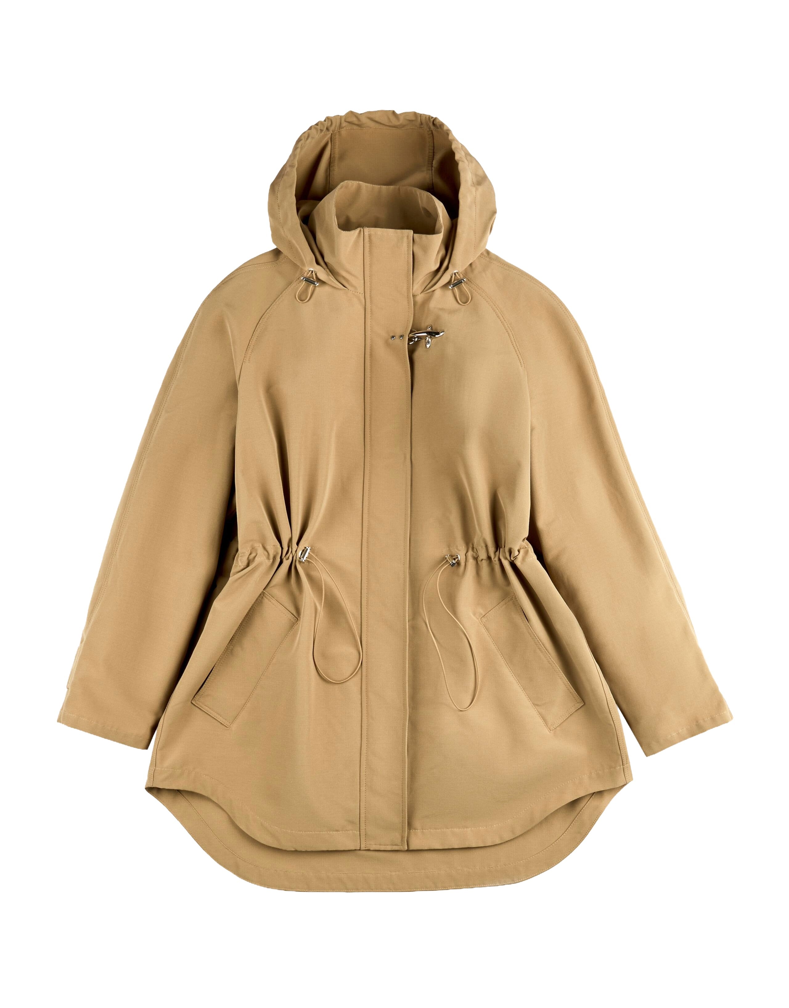 Functional Medium Beige Parka with Hood