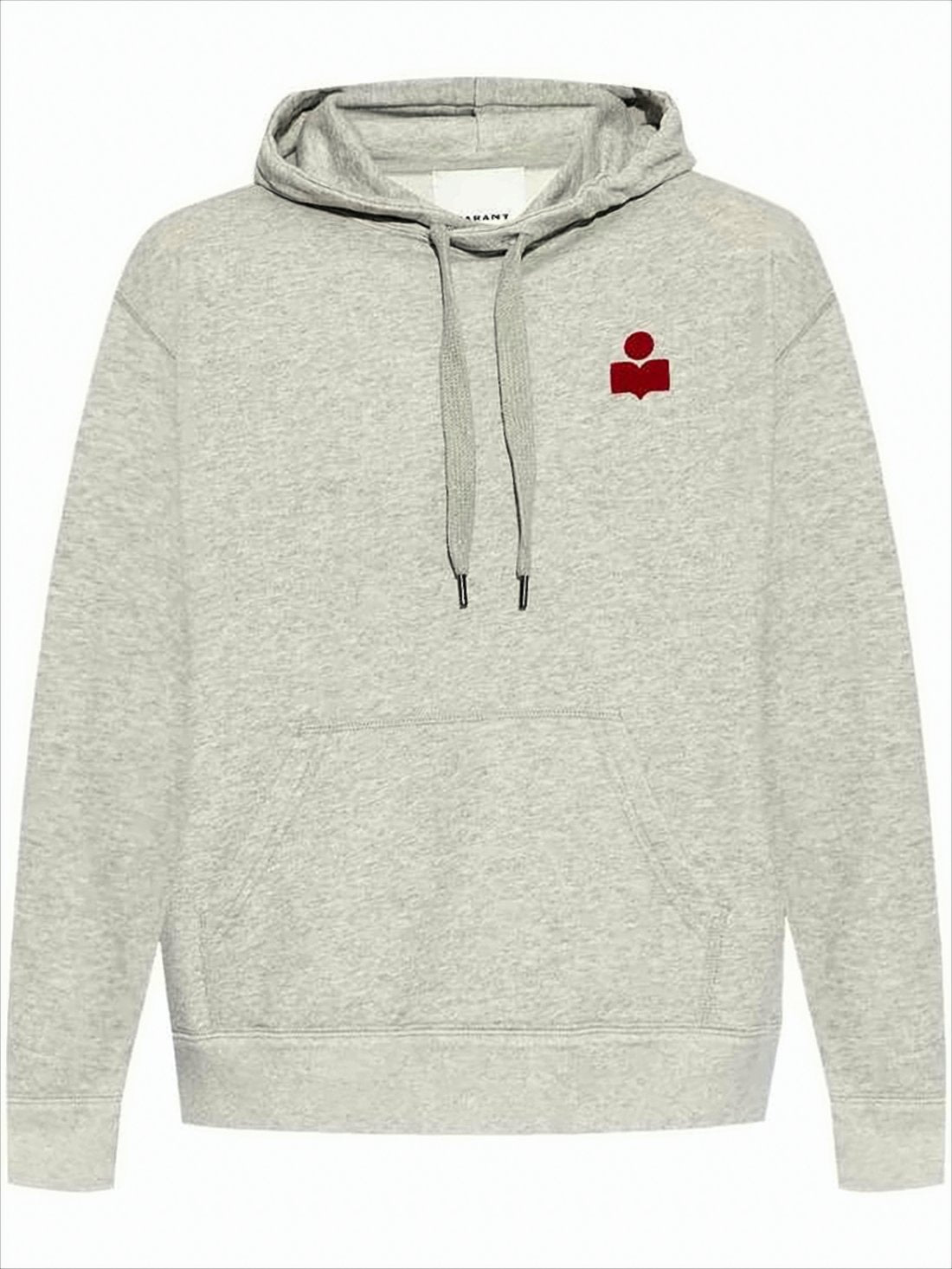Heather Grey Relaxed-Fit Hoodie with Drawstring Hood