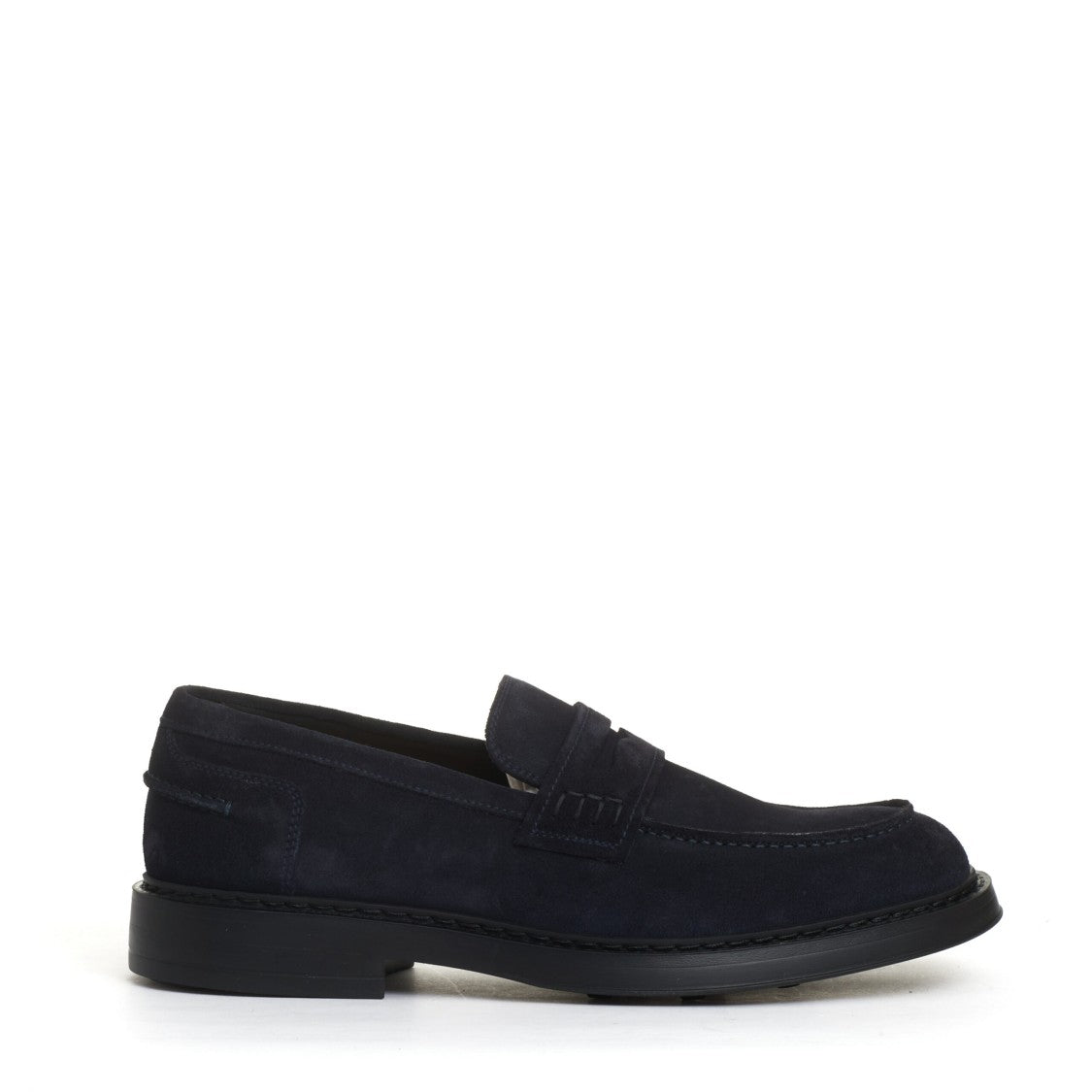 Blue Suede Moccasin With Rubber Sole