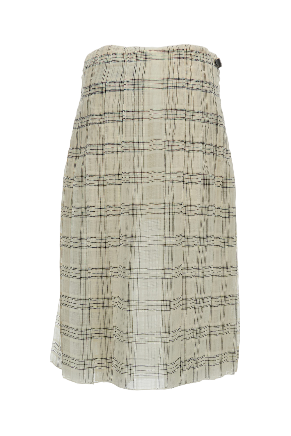 Multicolor Midi Checked Kilt Skirt