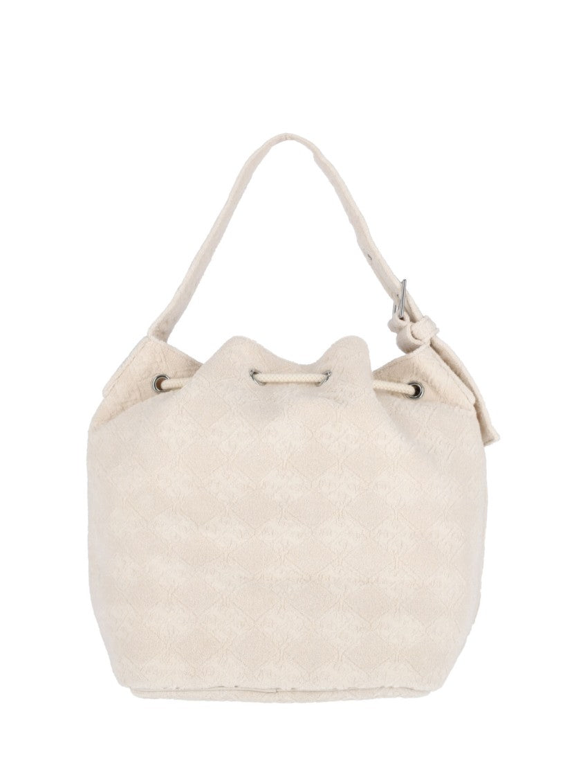 T Monogram Bucket Bag – White