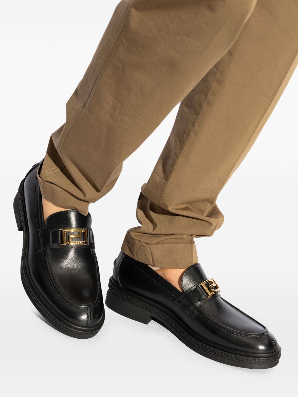 Smooth Leather Slip-On Loafers