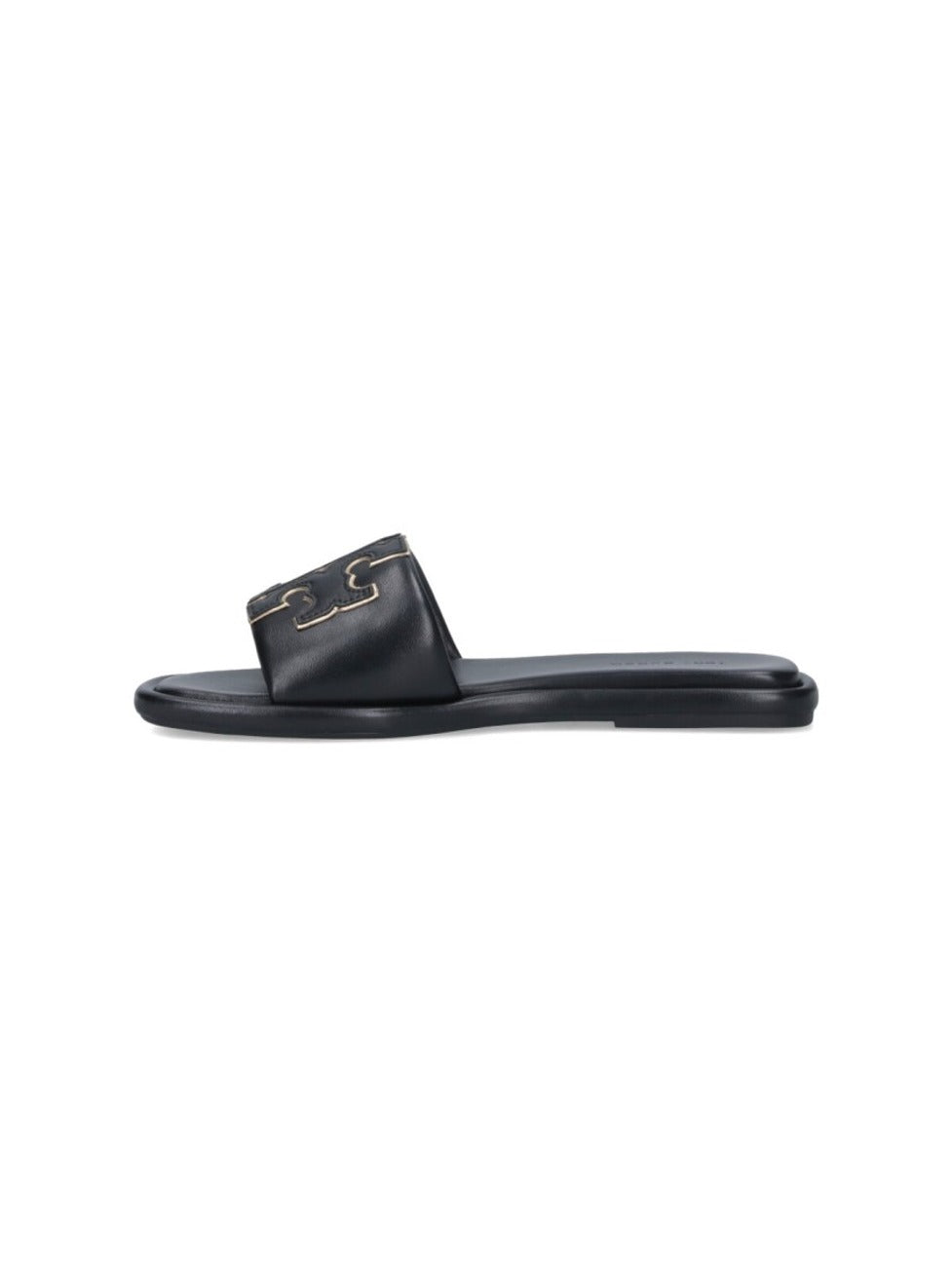Double "T" Slide Sandals – Black
