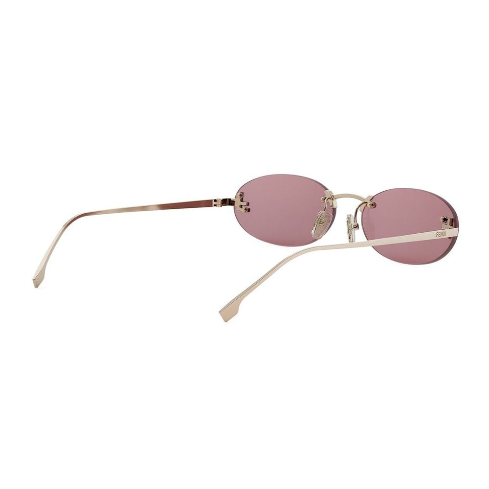 First Crystal 90S Inspired Oval Rimless Sunglasses
