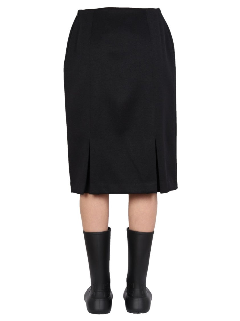 Structured Black Midi Skirt