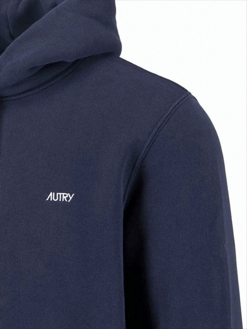 Deep Navy Cotton Hoodie with Drawstring