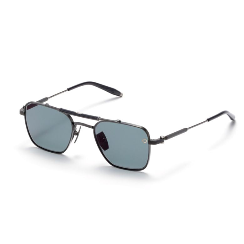 Europa Metal Frame Sunglasses with Geometric Blue Tints
