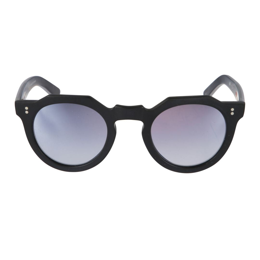 Epiko Bold Round Frame Sunglasses with Angular Bridge Detail