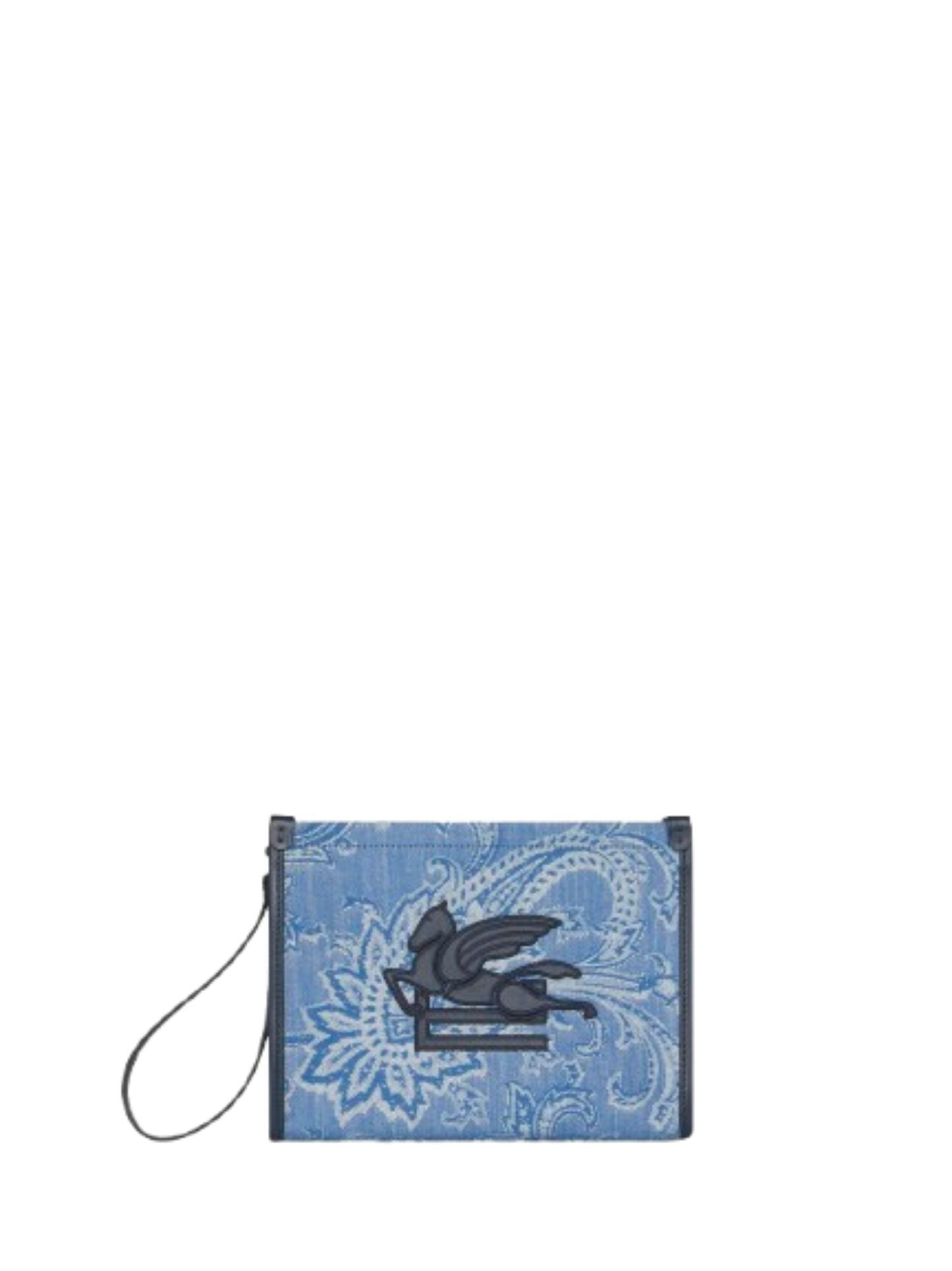 Rectangular Clutch Bag with Jacquard Paisley Pattern