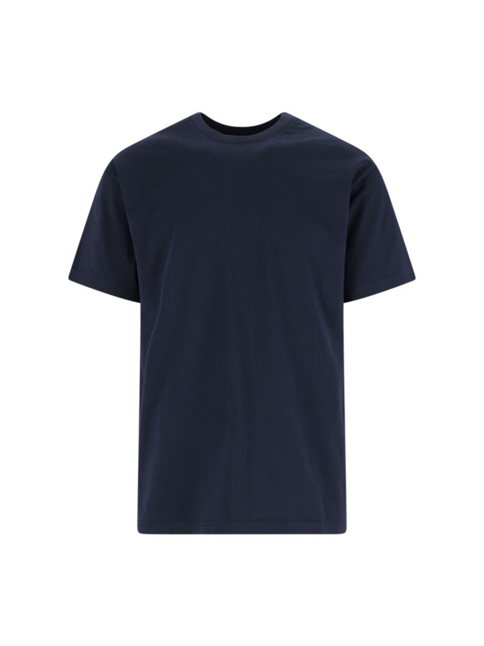 Navy Cotton T-Shirt With Bold White Logo Print