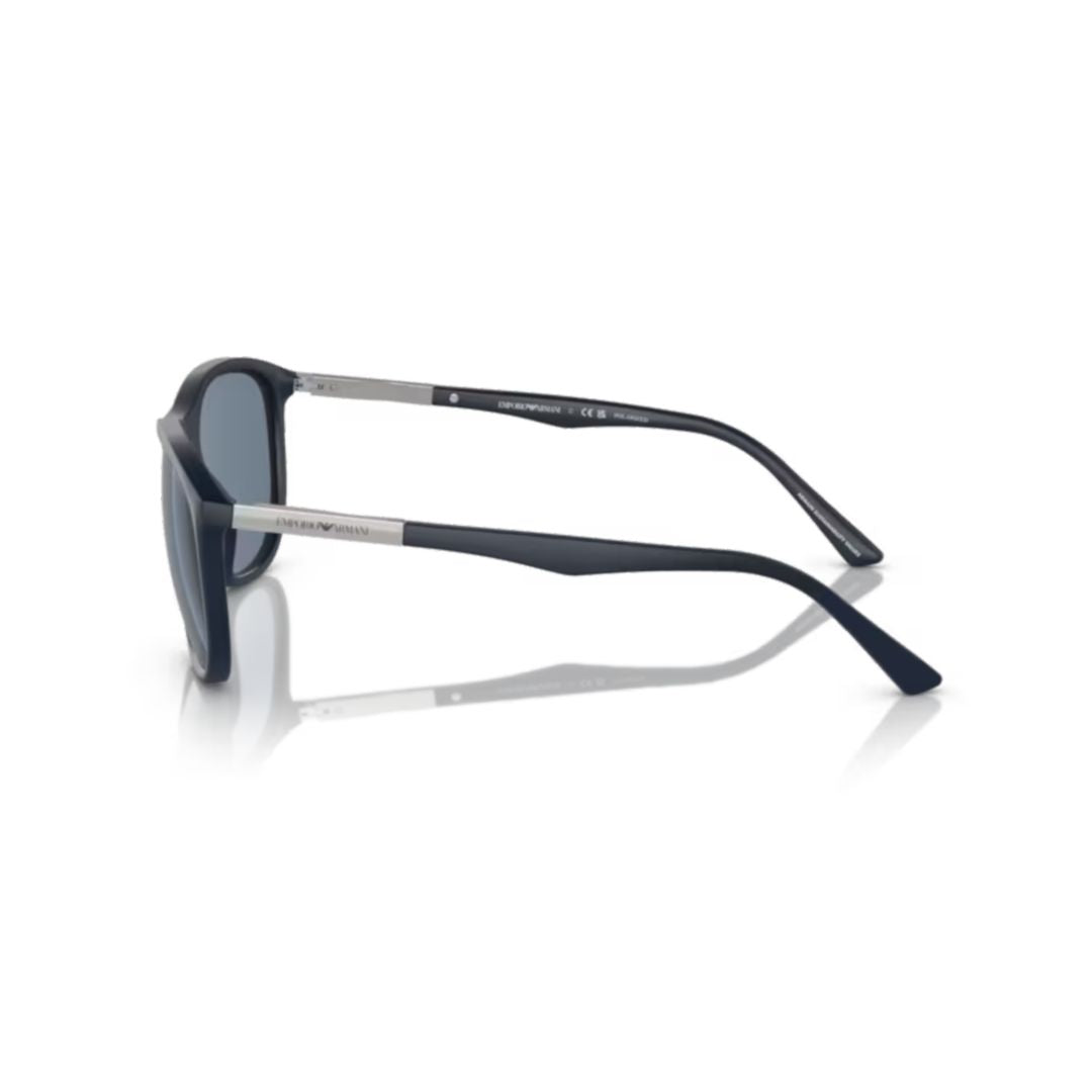 0ea4201 Rounded Rectangular Black Sunglasses with Matte