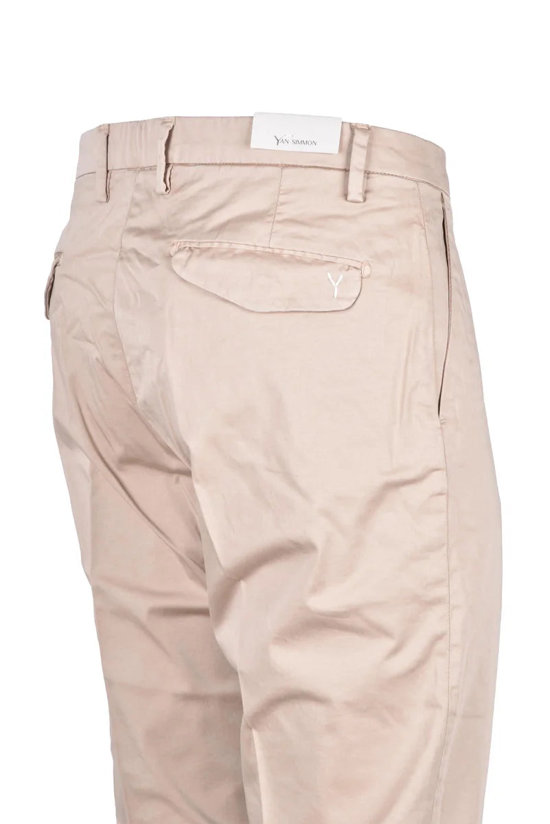 Cotton Stretch Pants - Beige