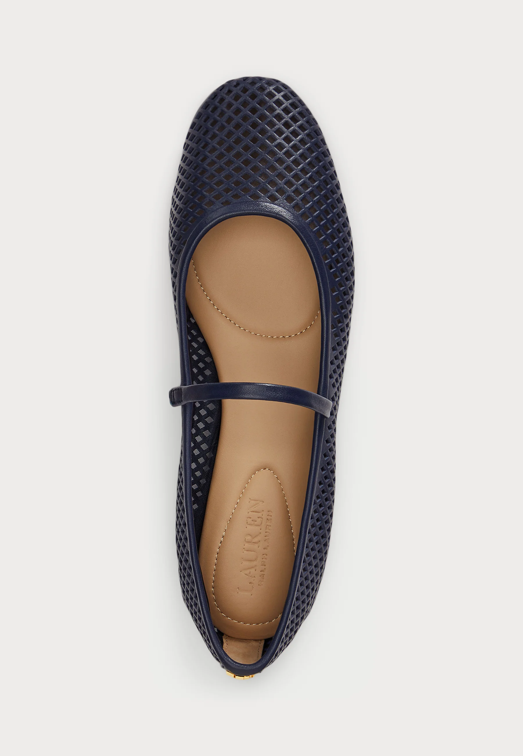 Navy Blue Perforated Ballerina Flats