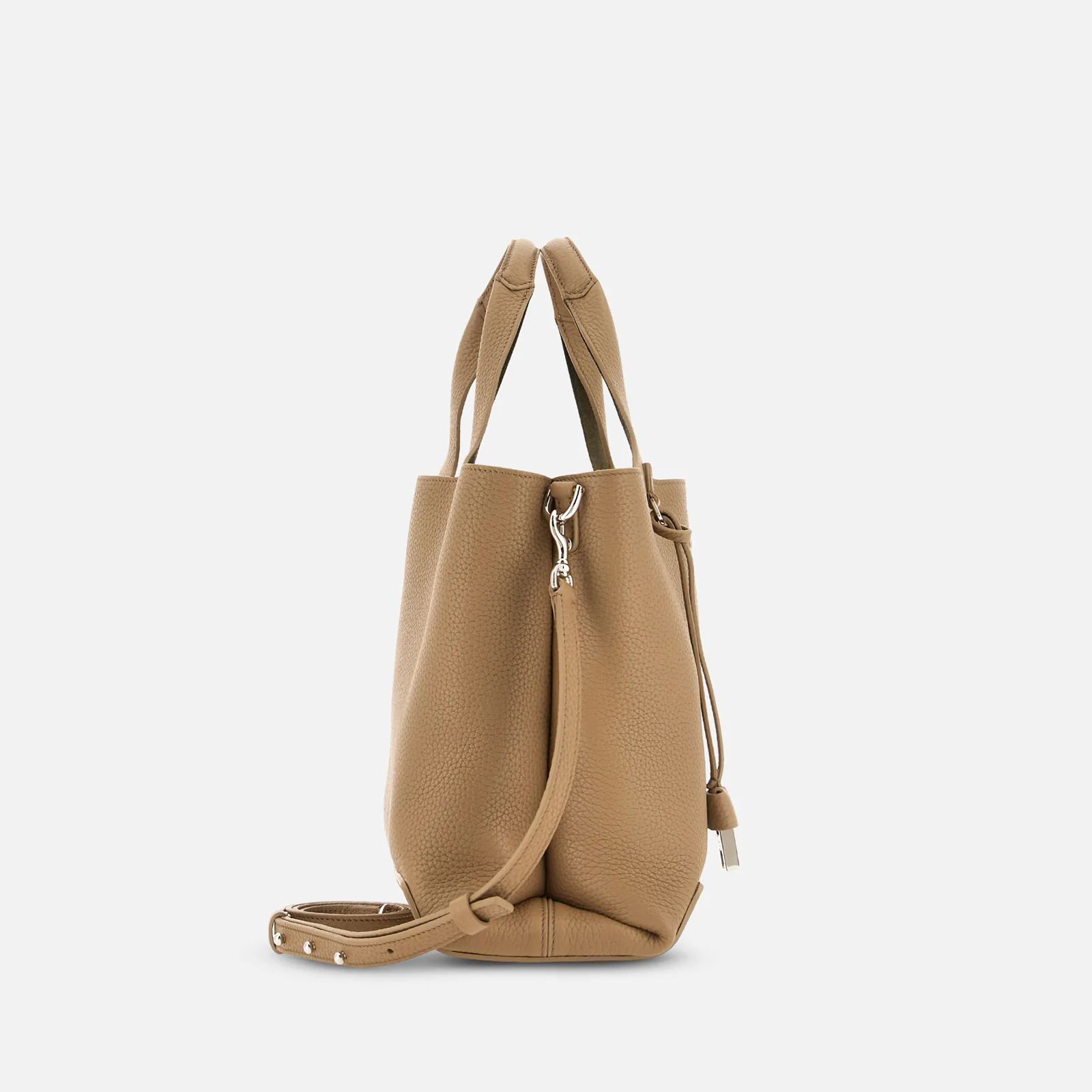 Structured Medium Biscuit Leather Shopping Bag