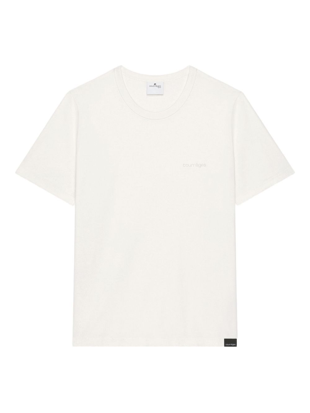 White T-Shirt with Embossed Logo Detail