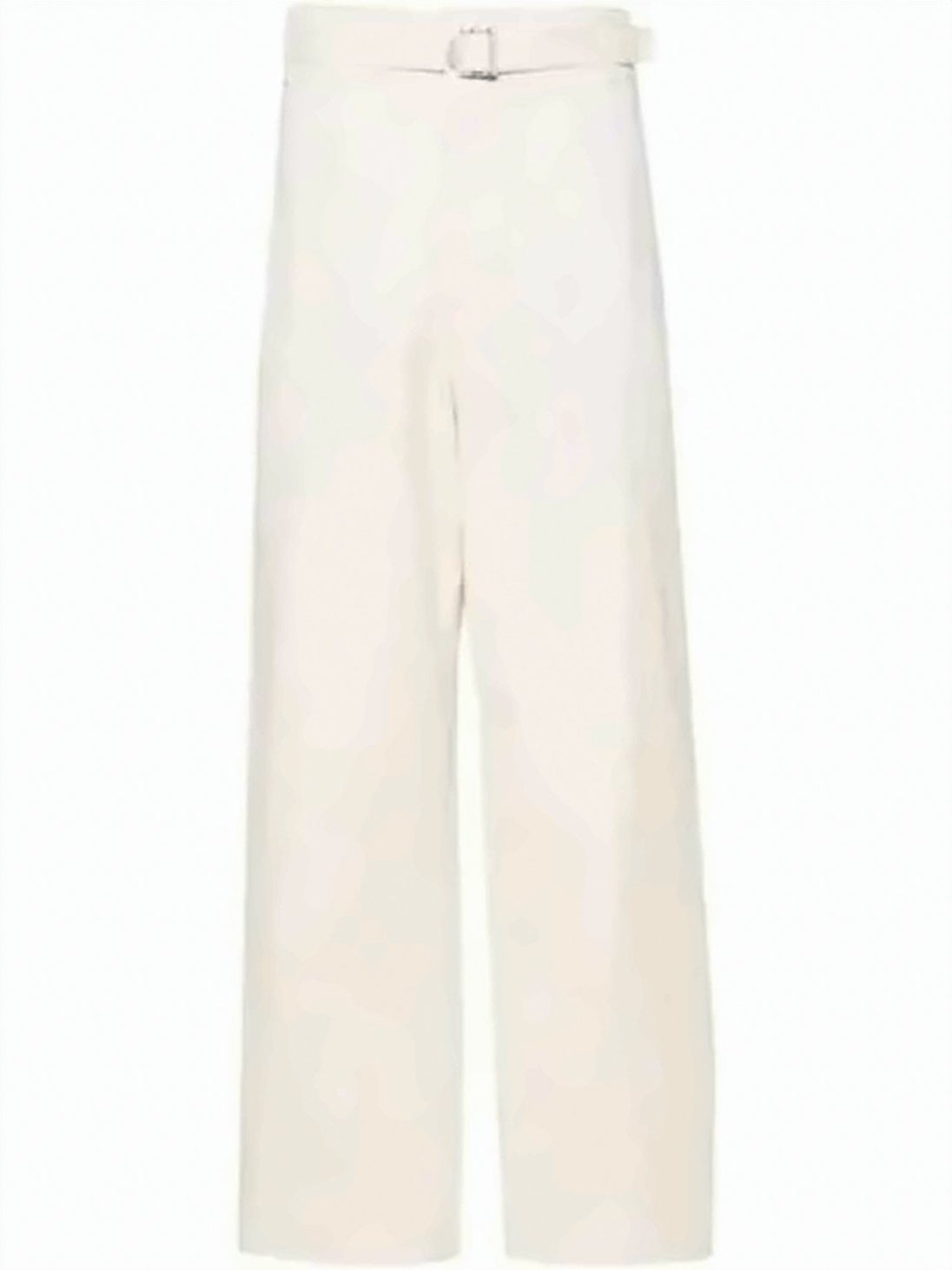 Straight Pants with Built-in Belt and Relaxed Silhouette