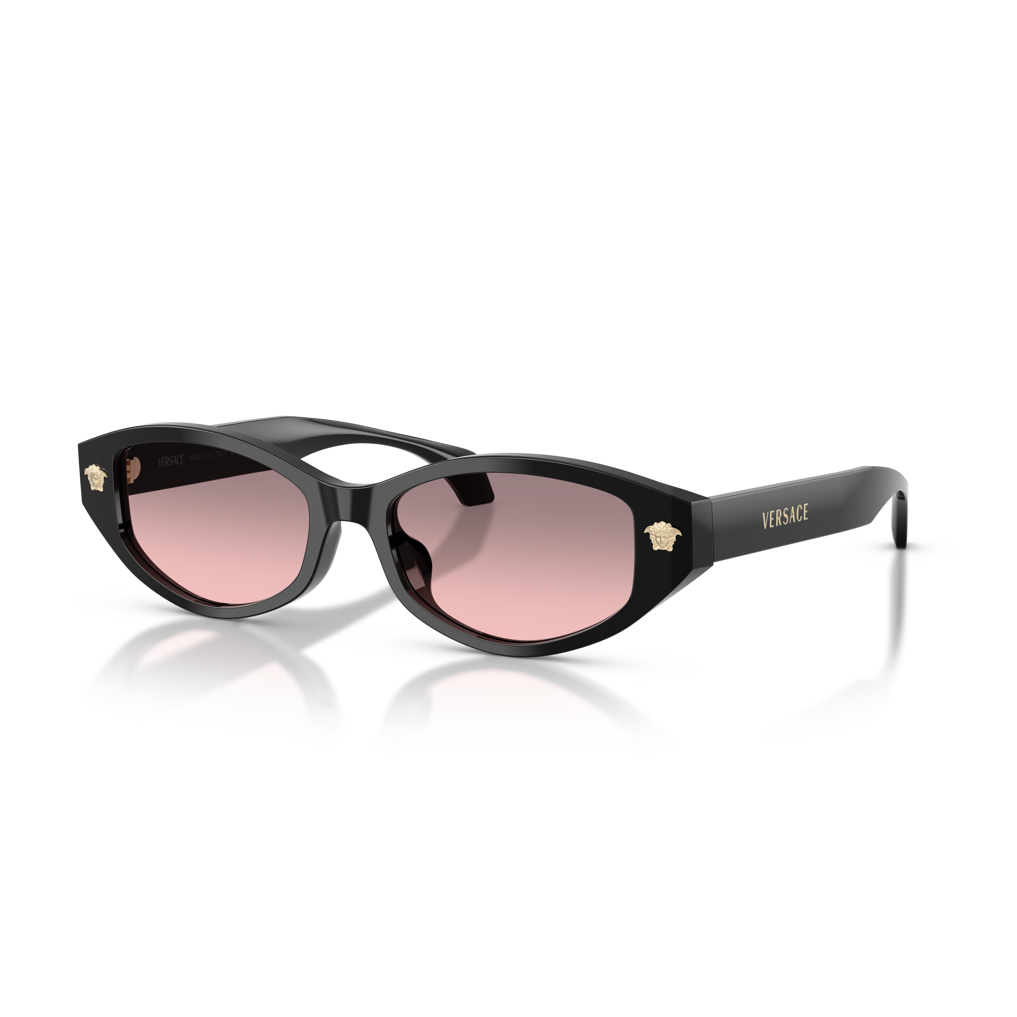 0ve4512d Tortoiseshell Acetate Oval Sunglasses with Gold Medusa Accents