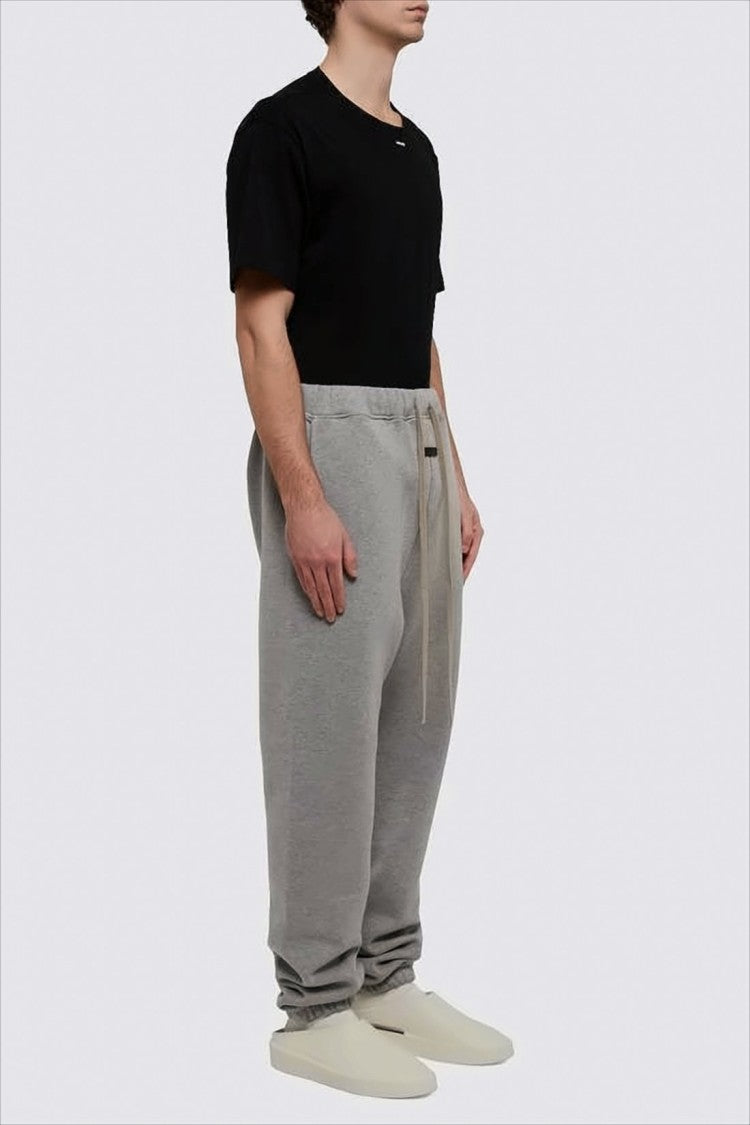 Relaxed Fit Grey Sweatpants With Tapered Legs And Drawstring Waistband