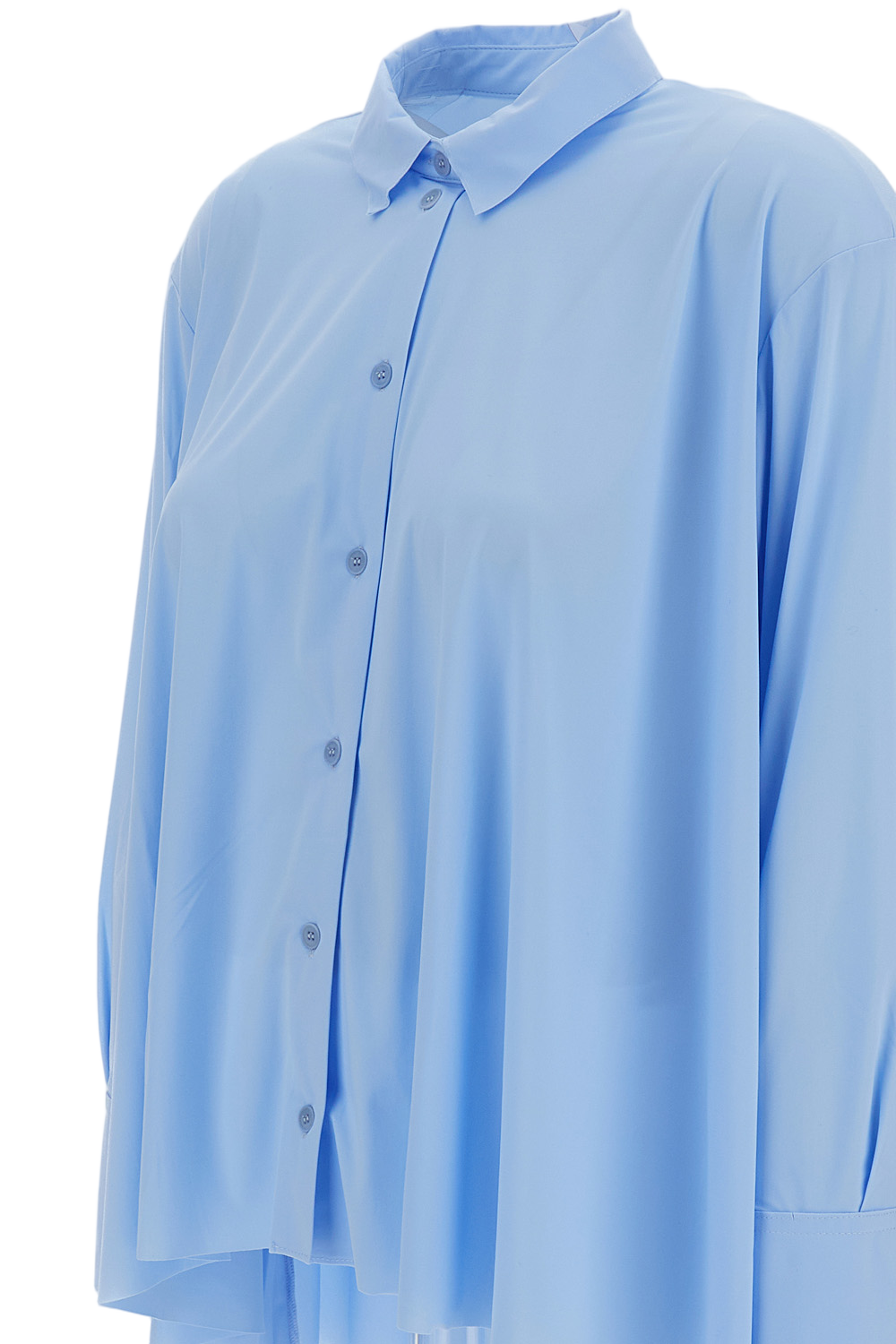 Clear Blue Button-Down Shirt with Classic Collar