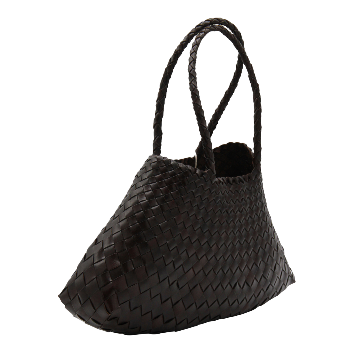 Textured Basket Bag with Braided Handles