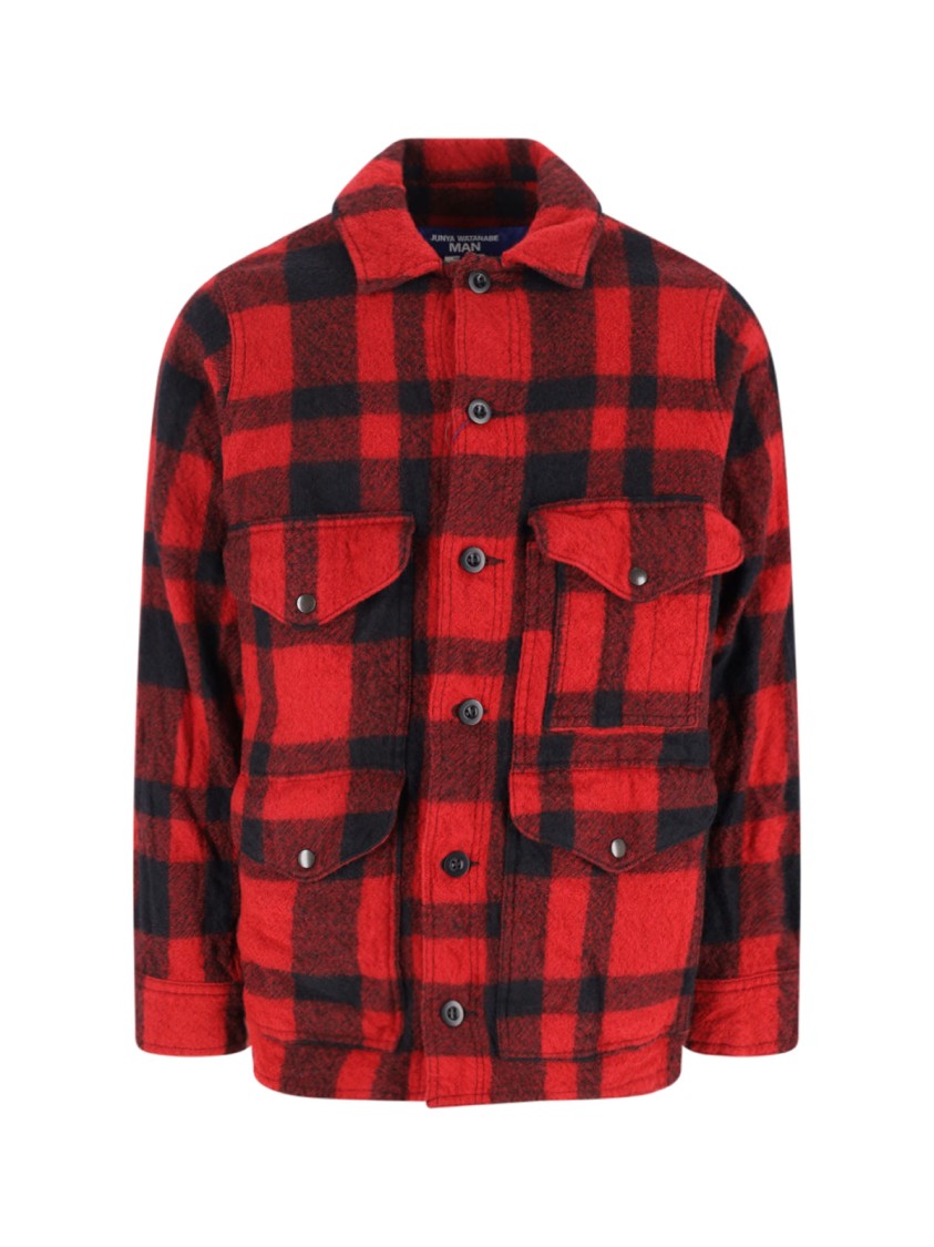 Plaid Shirt Jacket – Red/Black