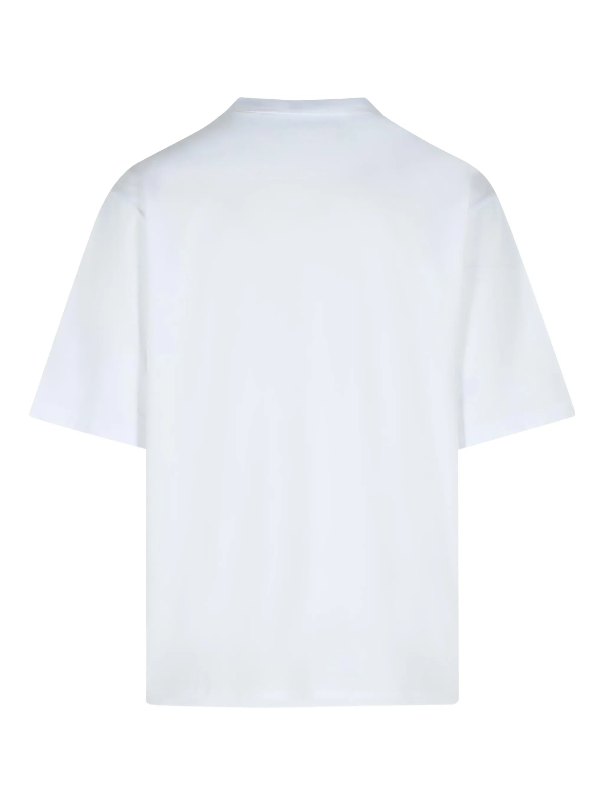 Loose Fit White Curved Graphic T-Shirt