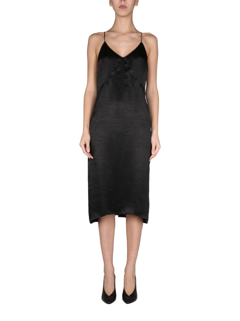 Midi Dress With Crossed Shoulder Straps