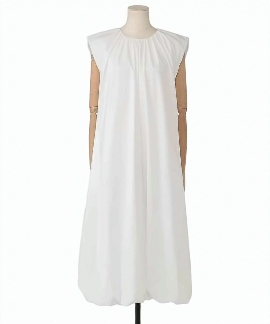 Gathered Neckline Midi Dress