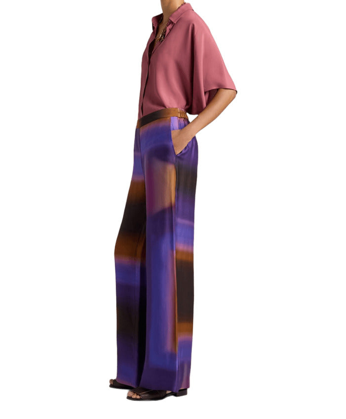 Printed Viscose Wide-Leg Trousers