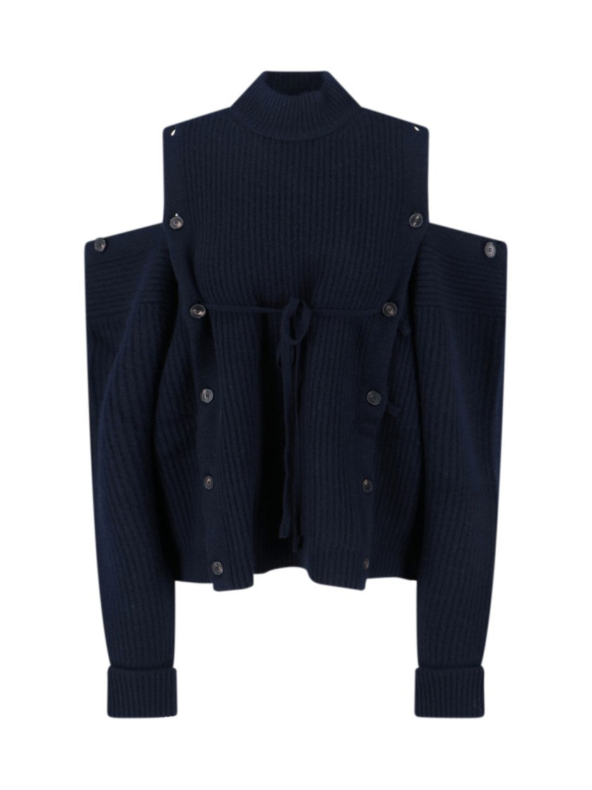 Ribbed Wool And Cashmere Sweater – Navy