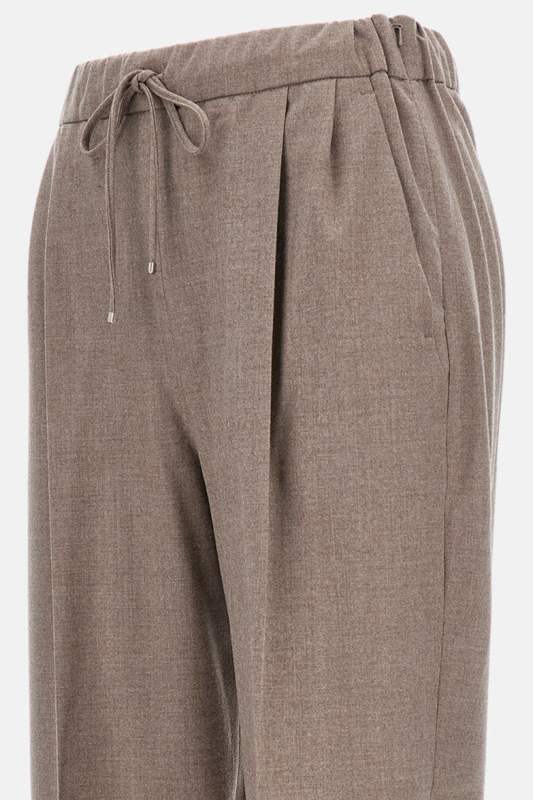 Soft-Cut Trousers With Pleats And Drawstring Waist