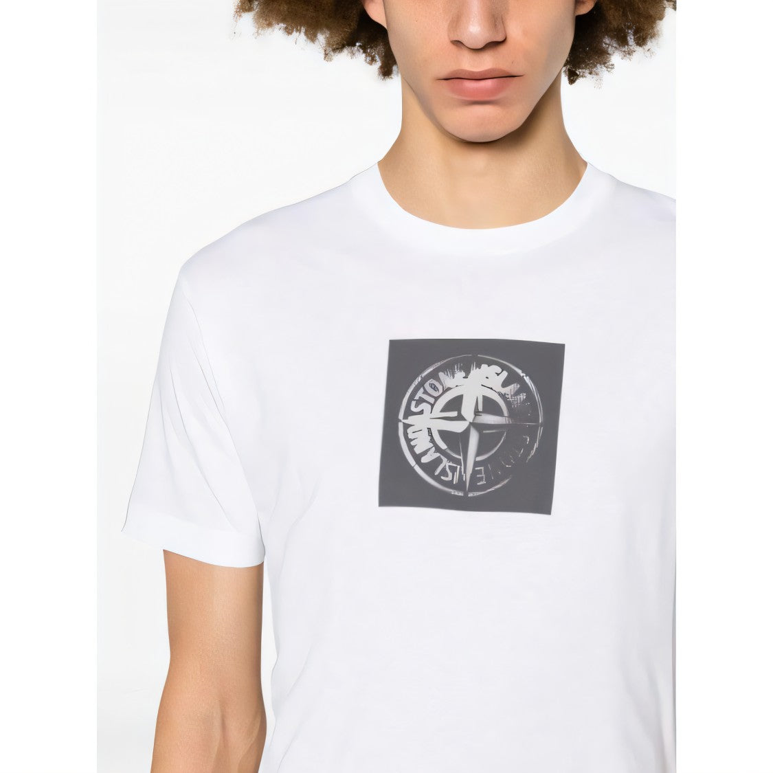 White Graphic Print Short-Sleeved T-Shirt