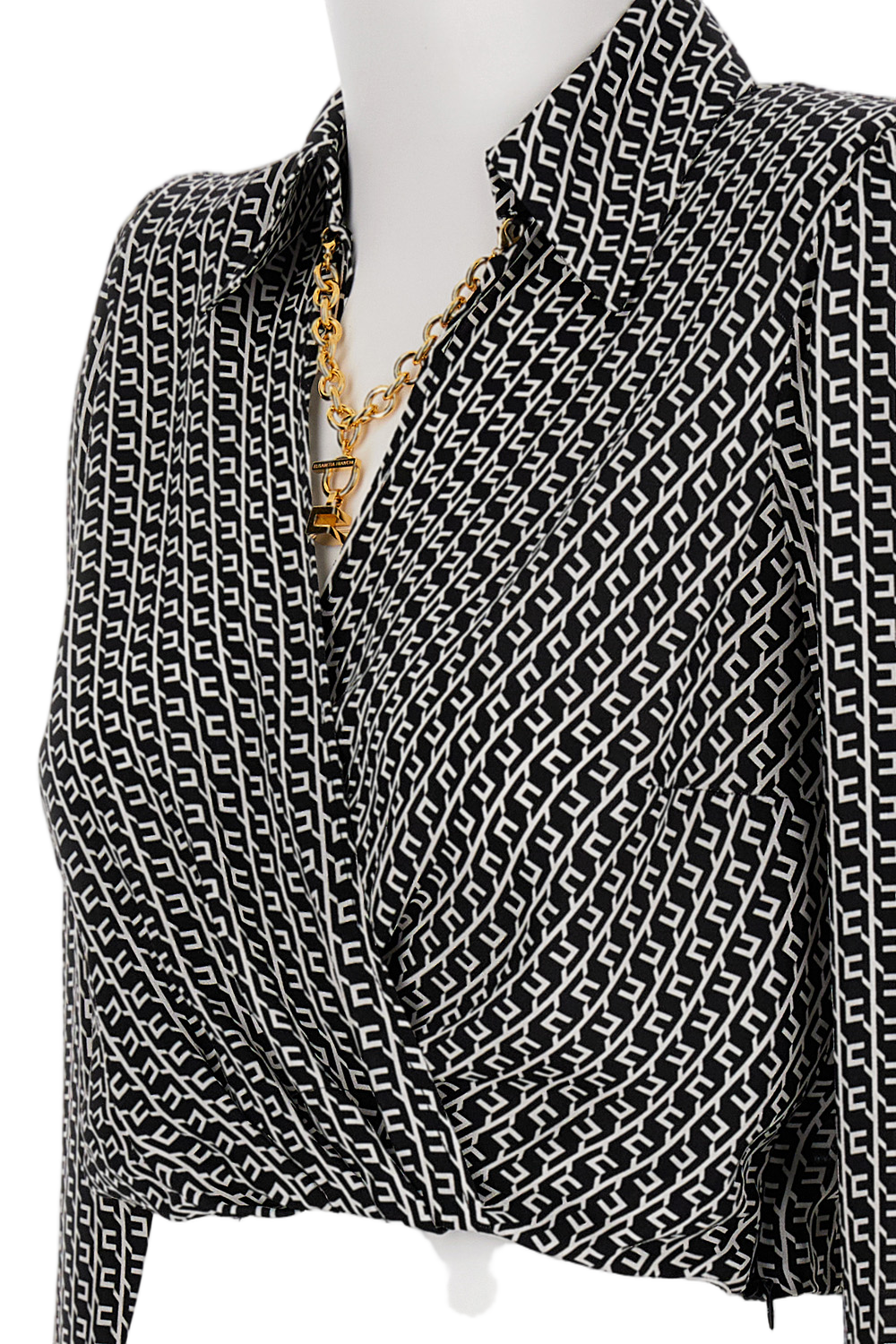 Cropped Logo Print Shirt