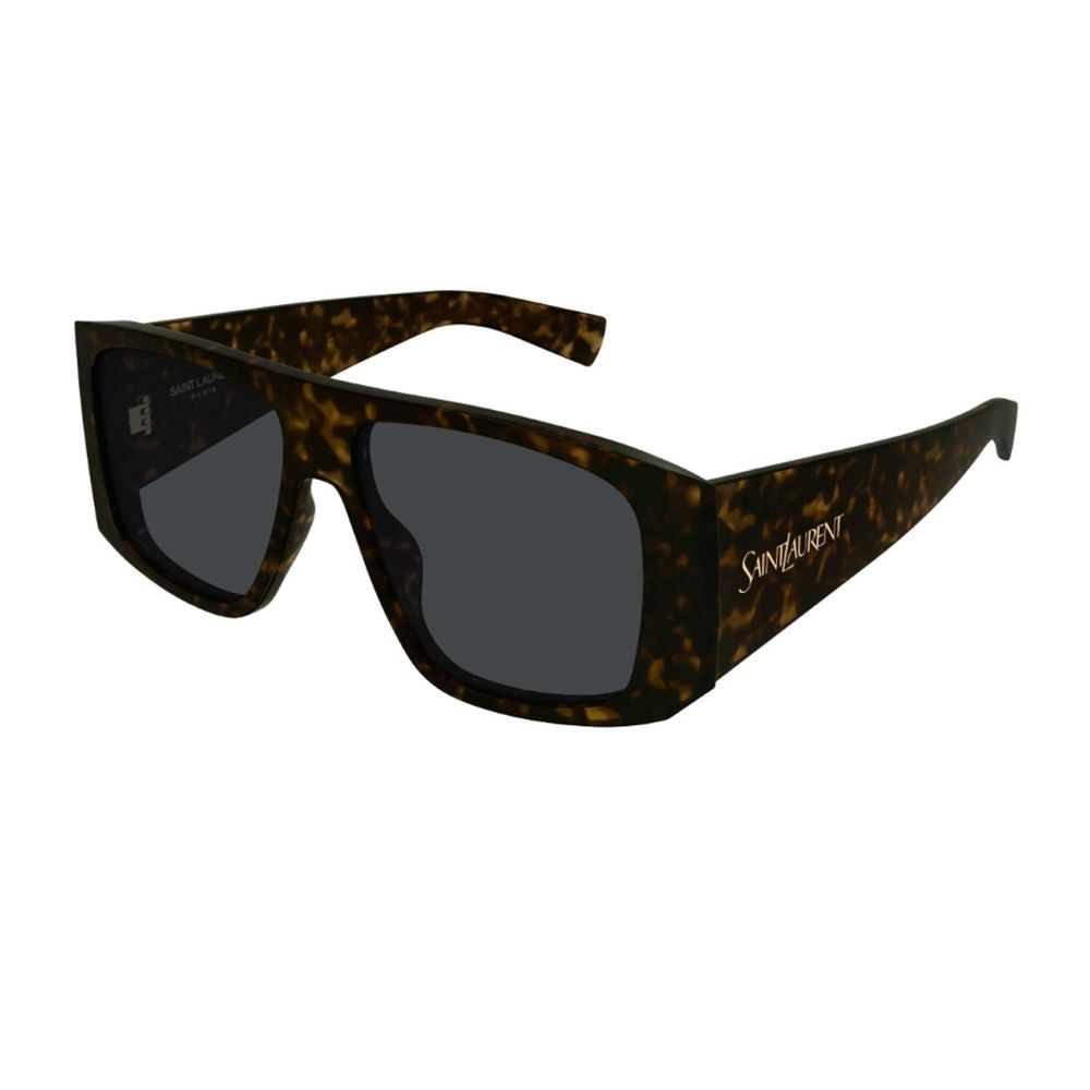 Sl 832 Linea Sl Logo Oversized Rectangular Sunglasses In Dark Havana