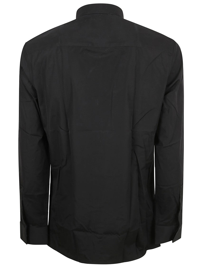 Tailored Black Shirt With Structured Collar