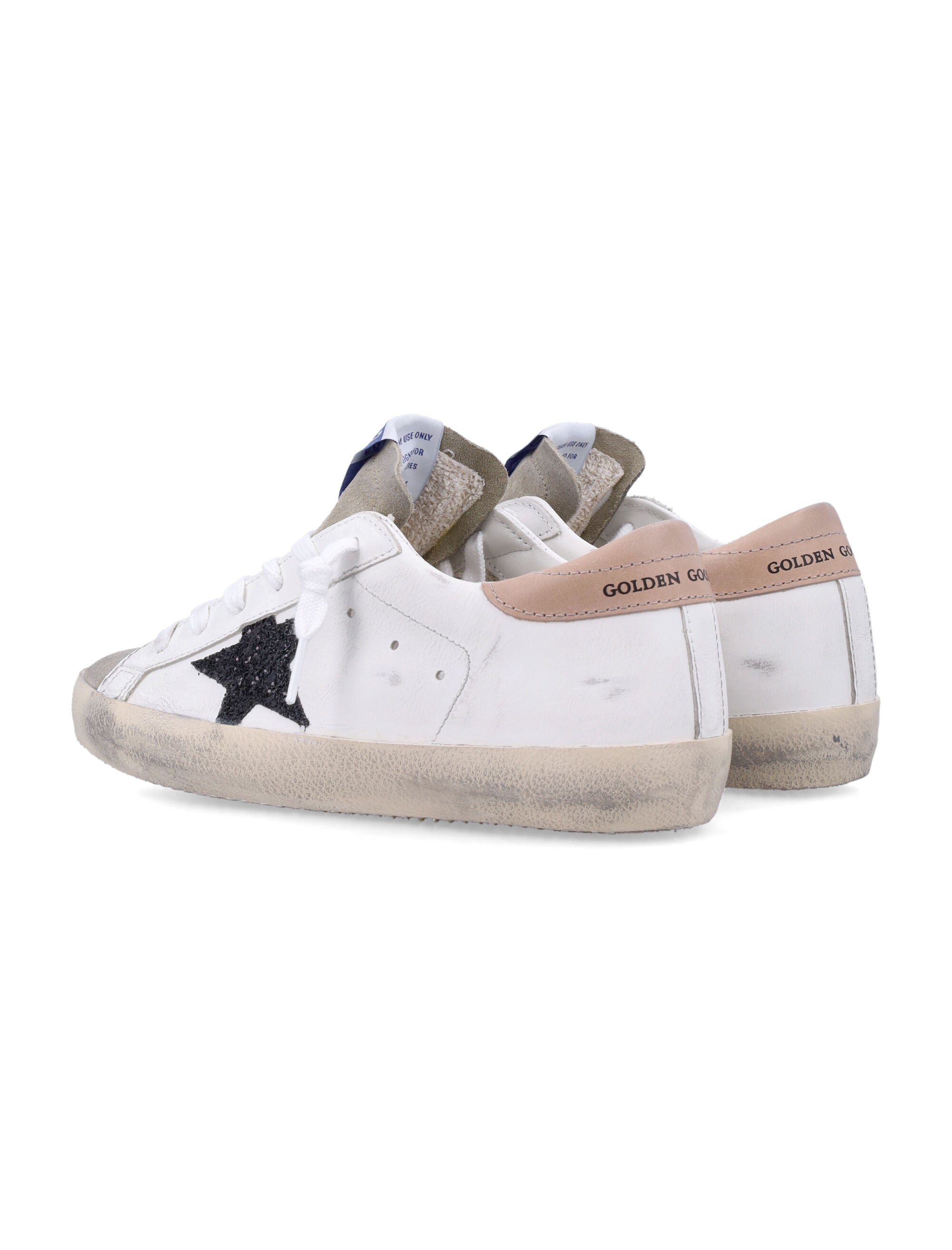 Vintage Lace-Up Sneakers with Glitter Star Patch