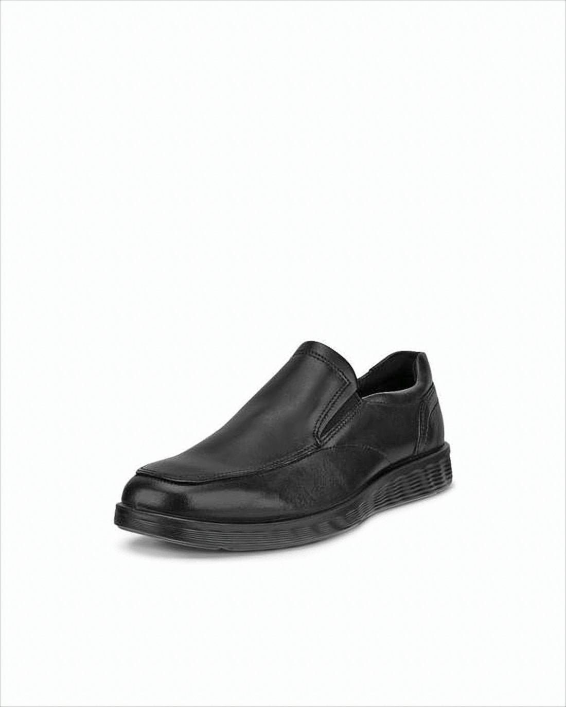 Polished Black Loafers with Elastic Side Panels