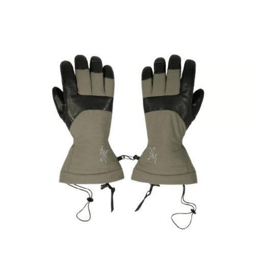 Functional Olive-Toned Goatskin Leather Gloves With Adjustable Cuffs