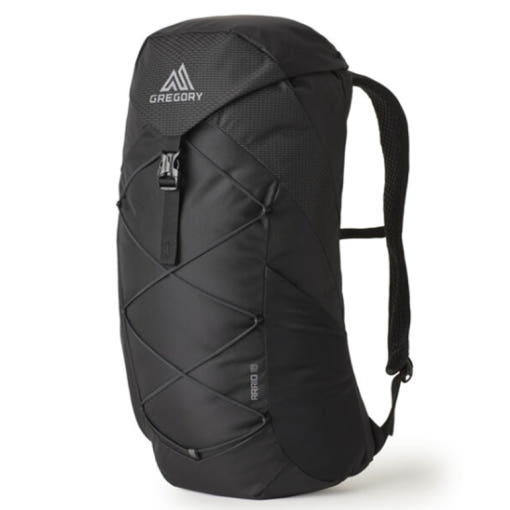 Black Nylon Backpack with Front Bungee Cord