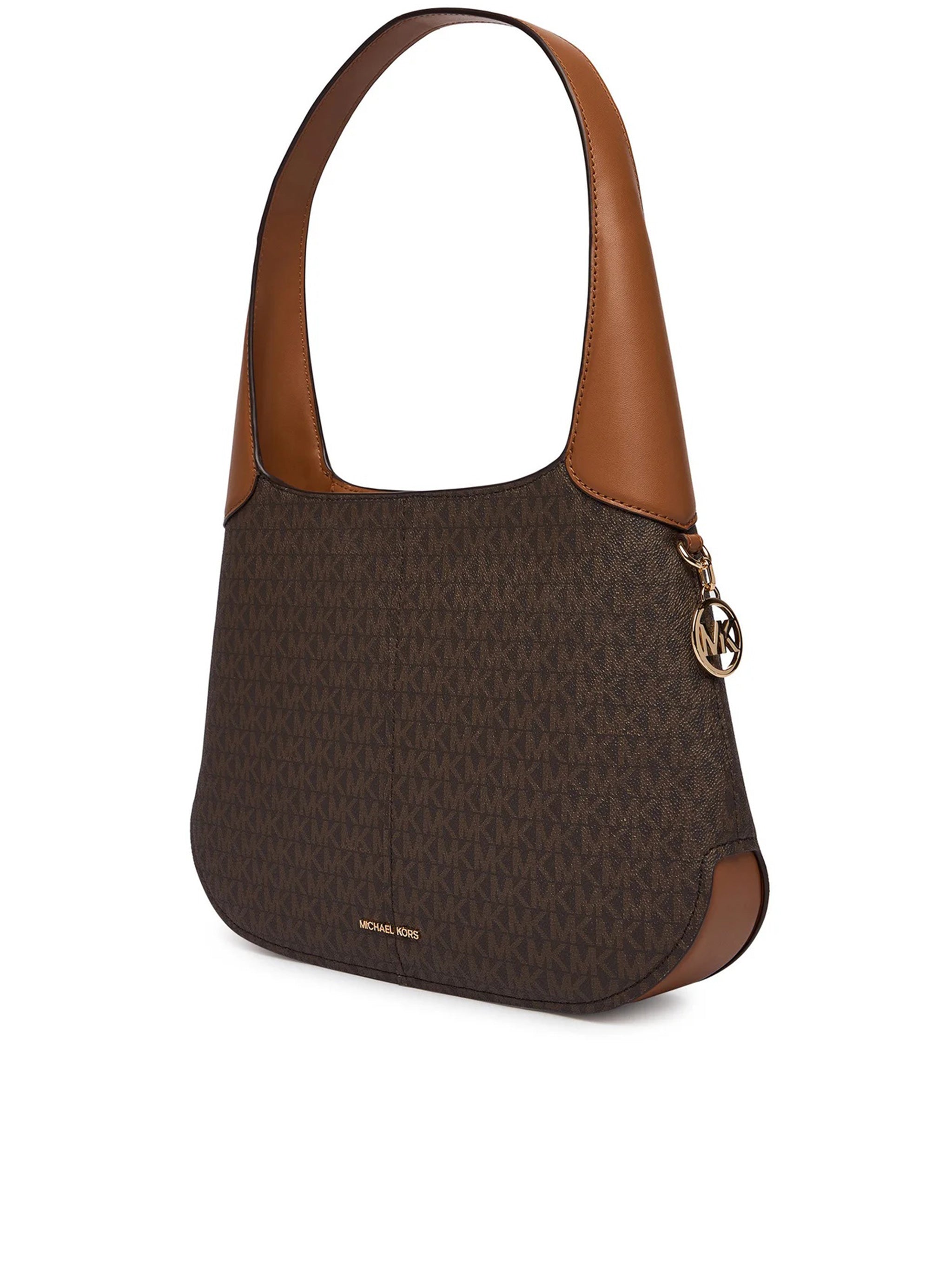 Dark Brown Monogram Curved Shoulder Bag