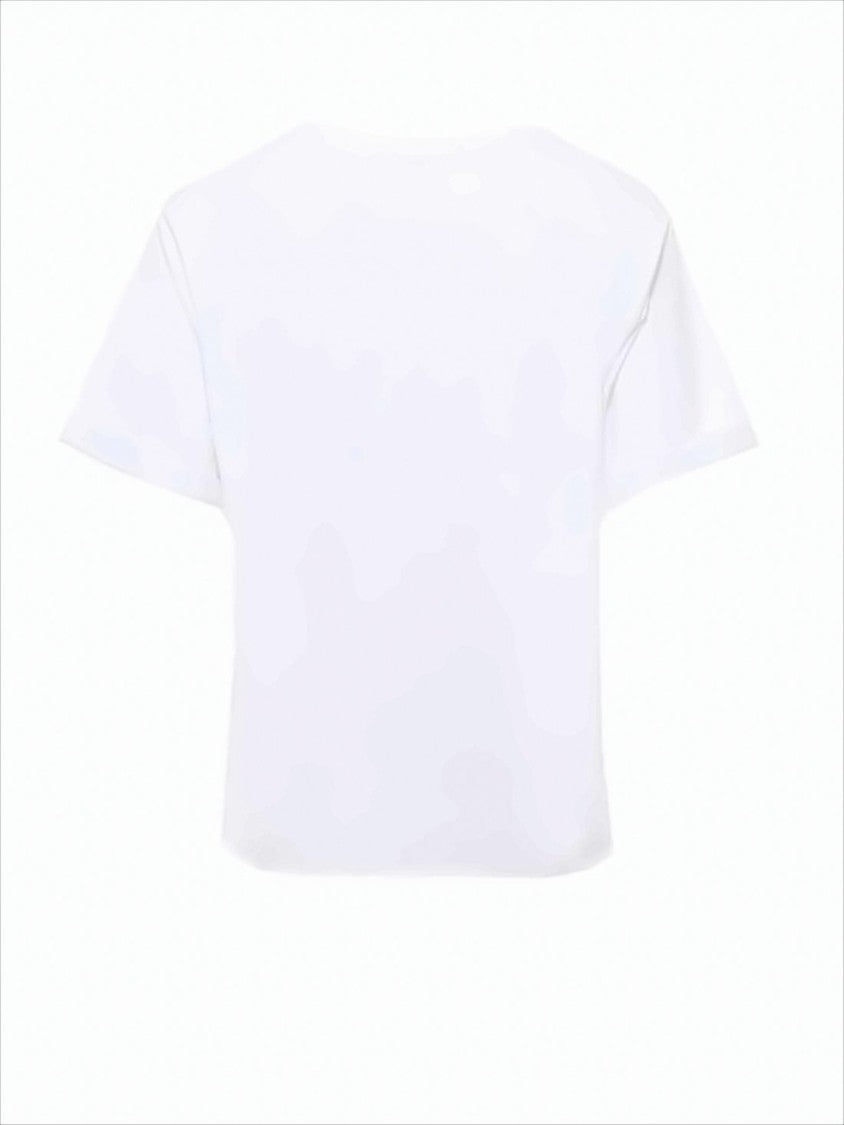 Minimalist White Cotton T-Shirt with Centered Logo