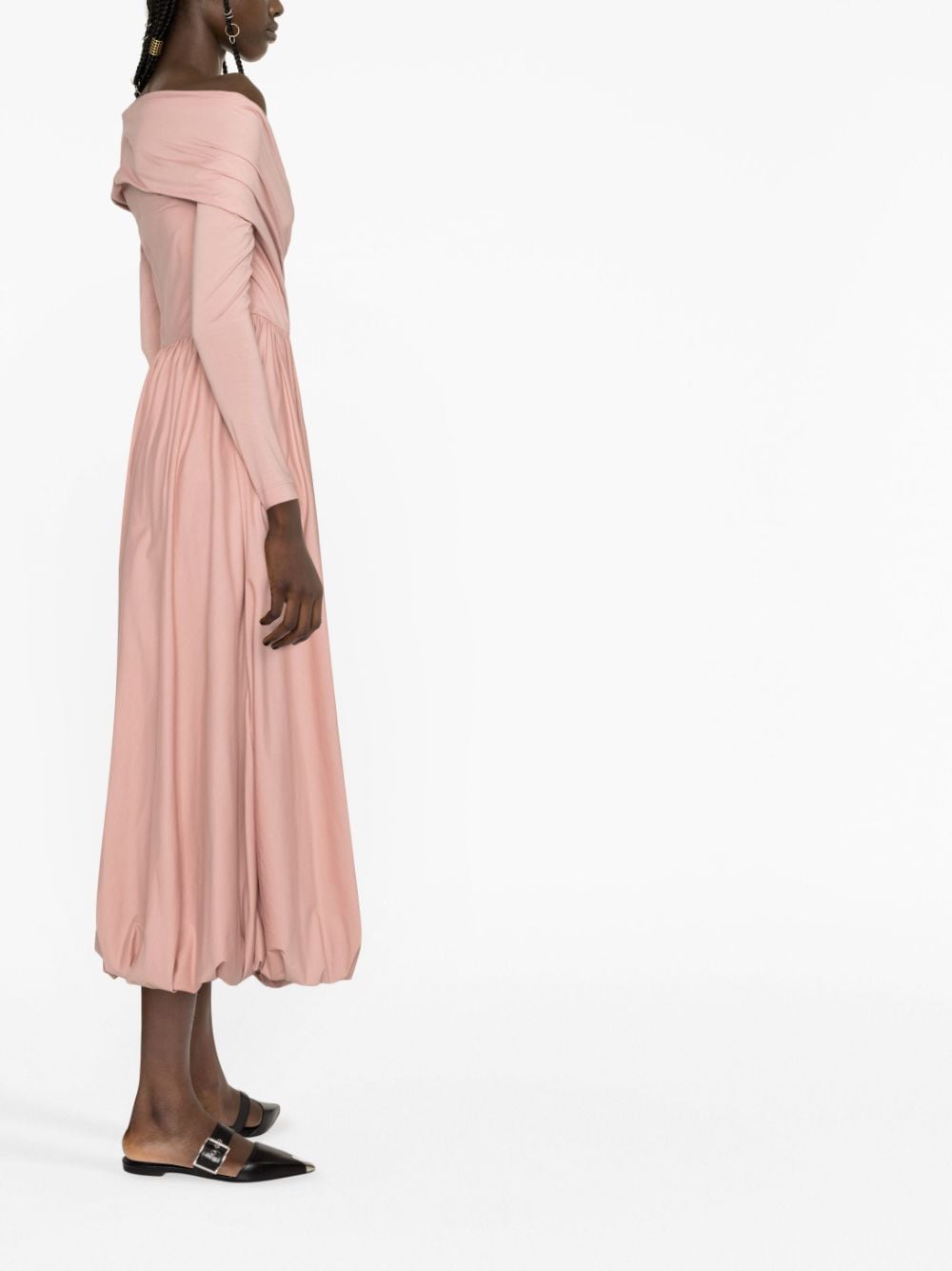 Abito Off-the-Shoulder Cotton Midi Dress