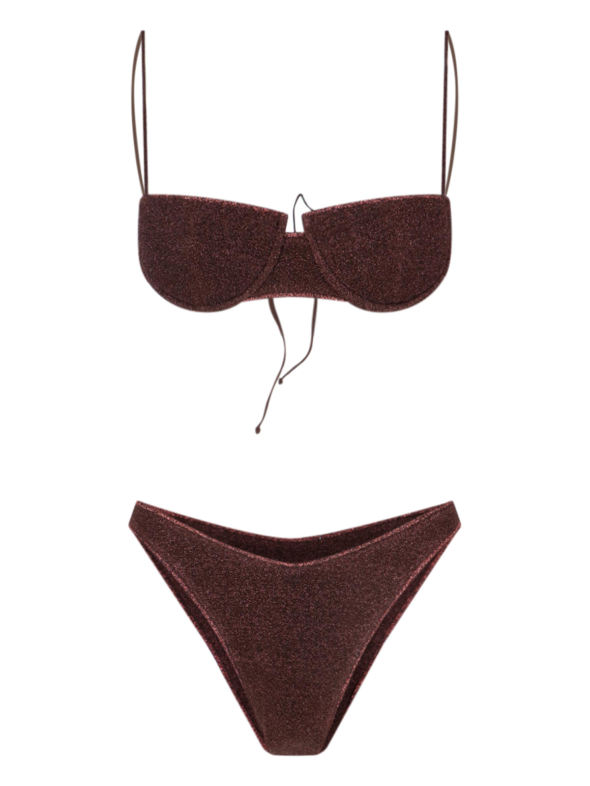 “Lumière” Metallic Bikini – Brown