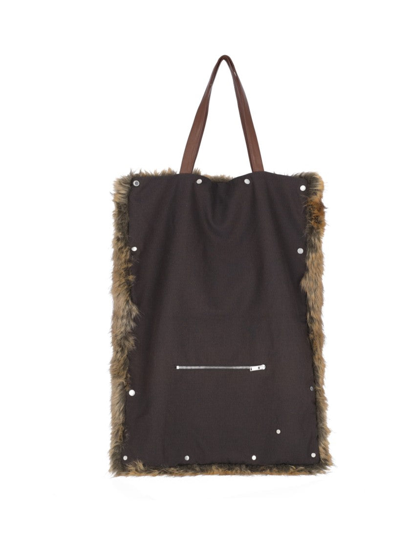 Faux Fur Tote Bag – Brown