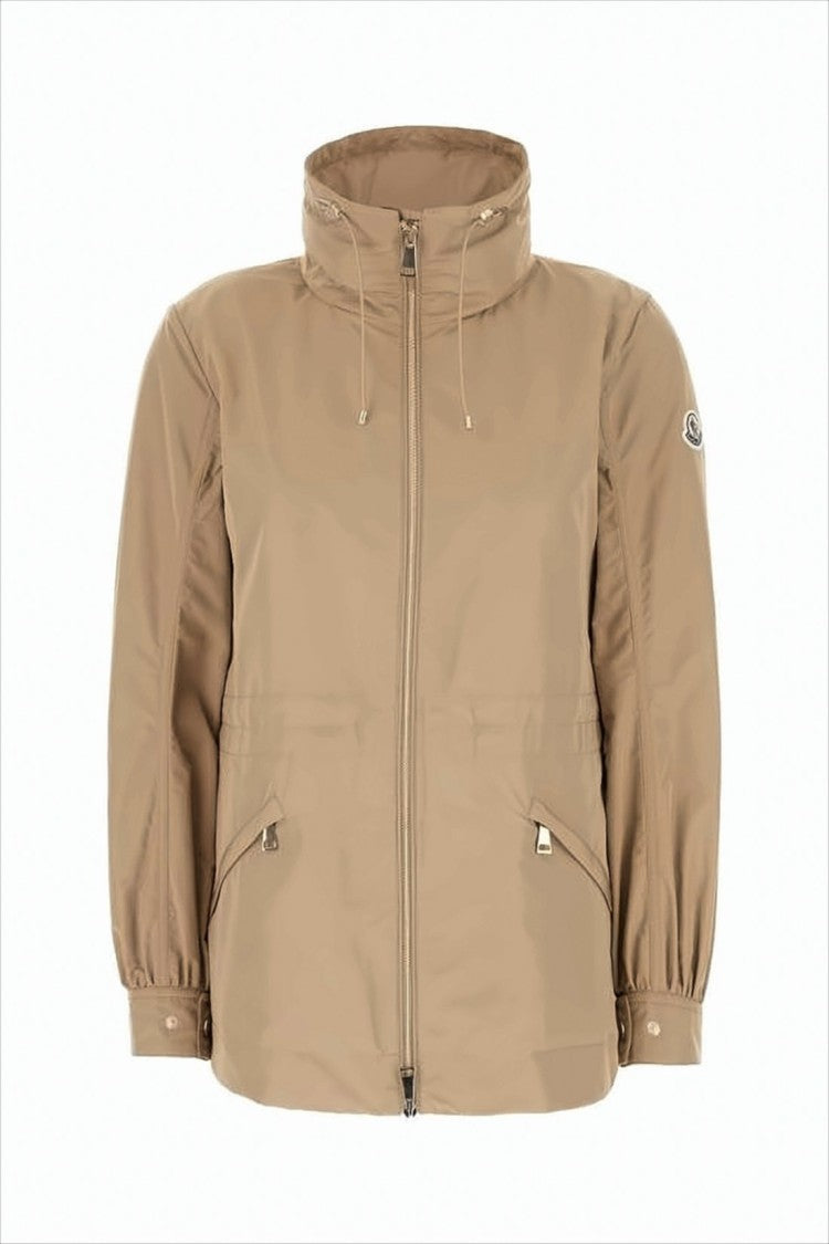 Lightweight High-Collar Moncler Jacket with Flap Pockets