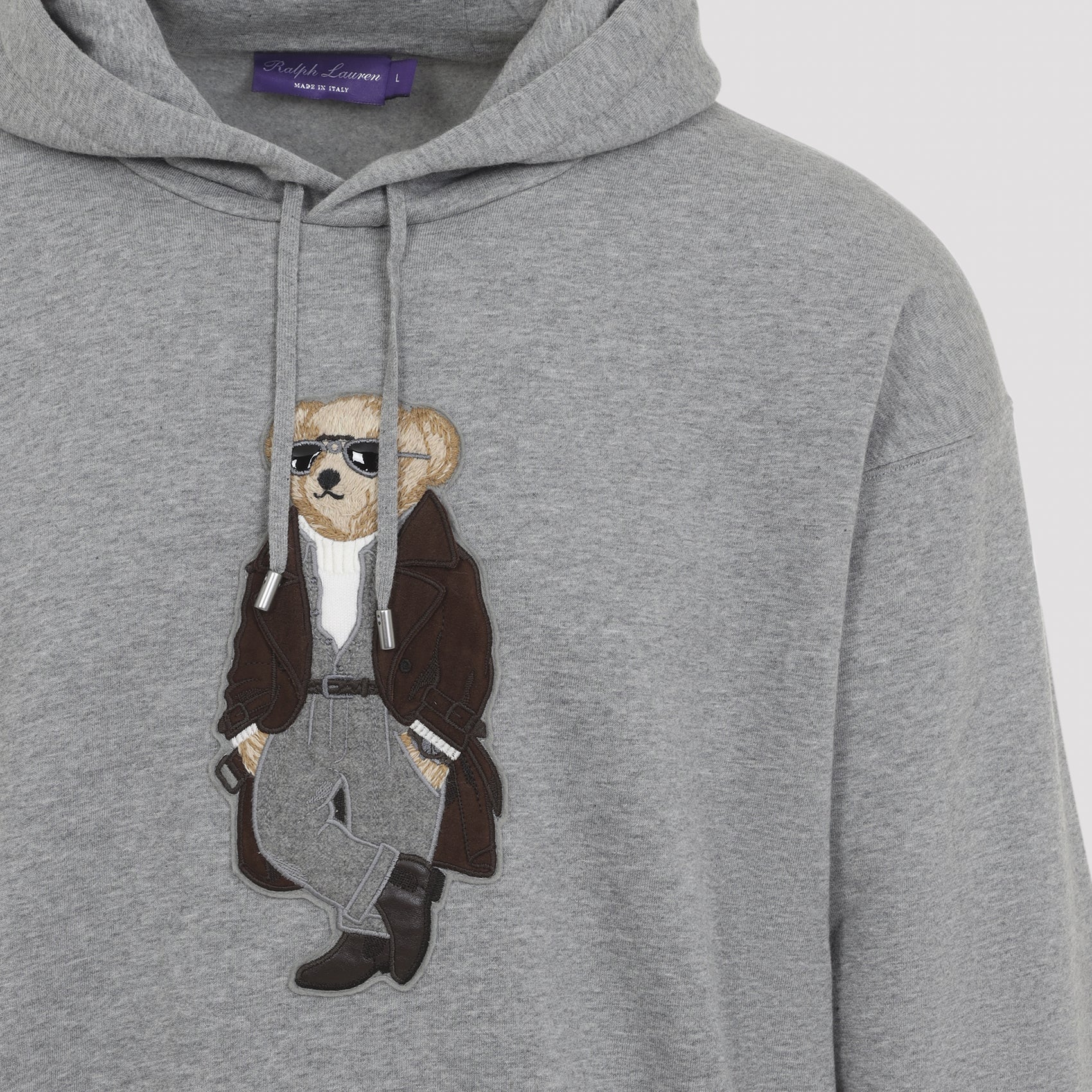 Heather Grey Cotton-Cashmere Blend Hooded Sweatshirt