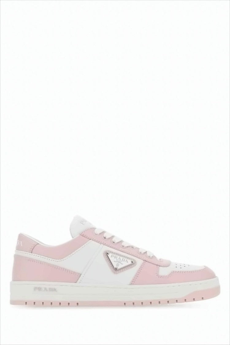 Low-Top White Sneakers with Signature Logo Plaque